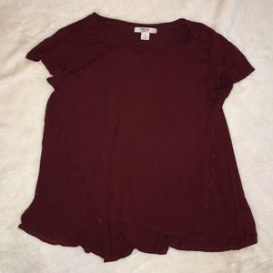 Maroon flowy shirt